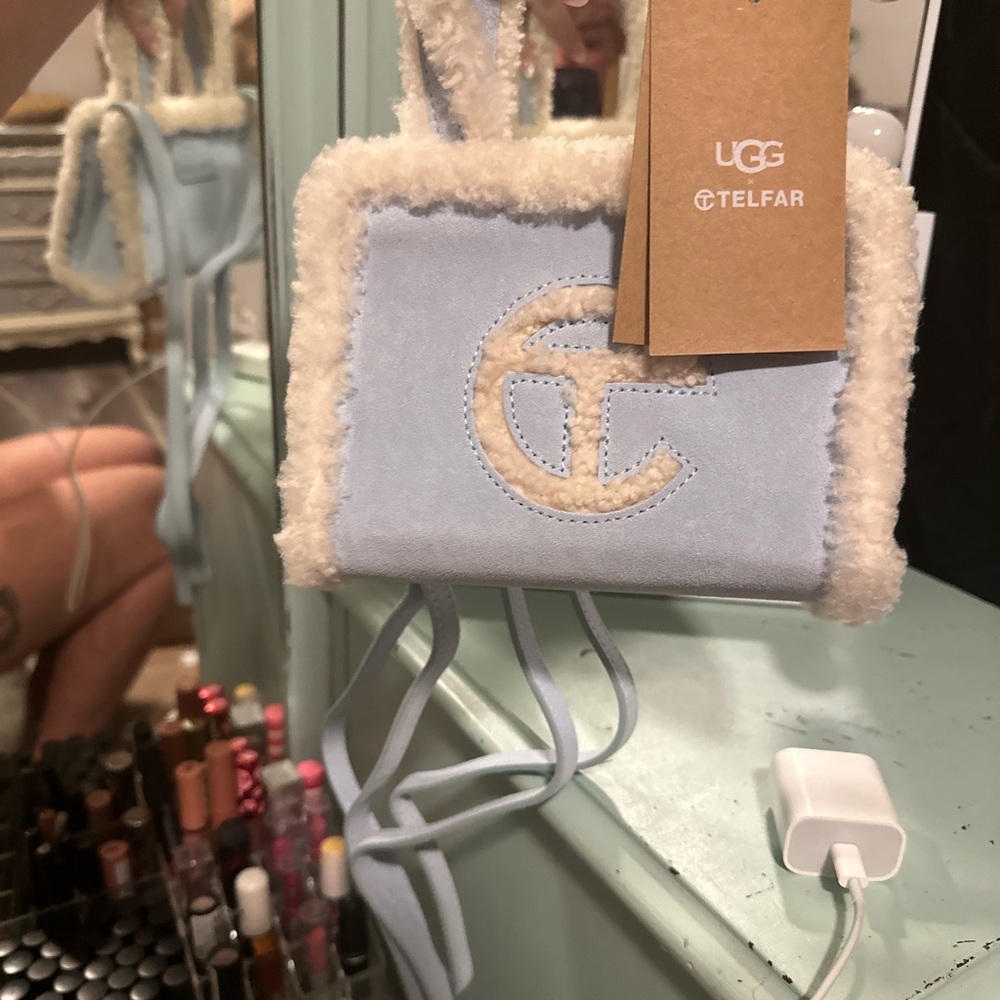 UGG x Telfar Blue and Cream Mini Bag